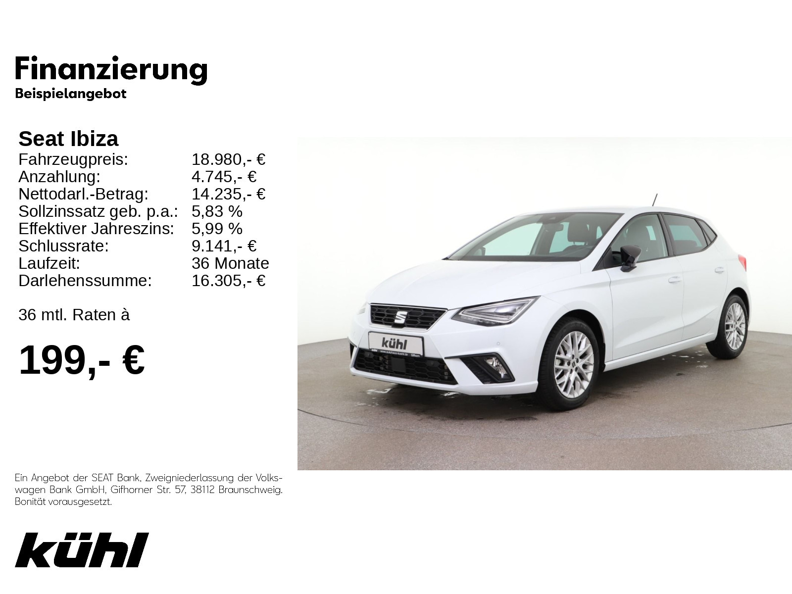 Ibiza 1.0 TSI FR LED ACC Kessy Kamera Navi App 16"
